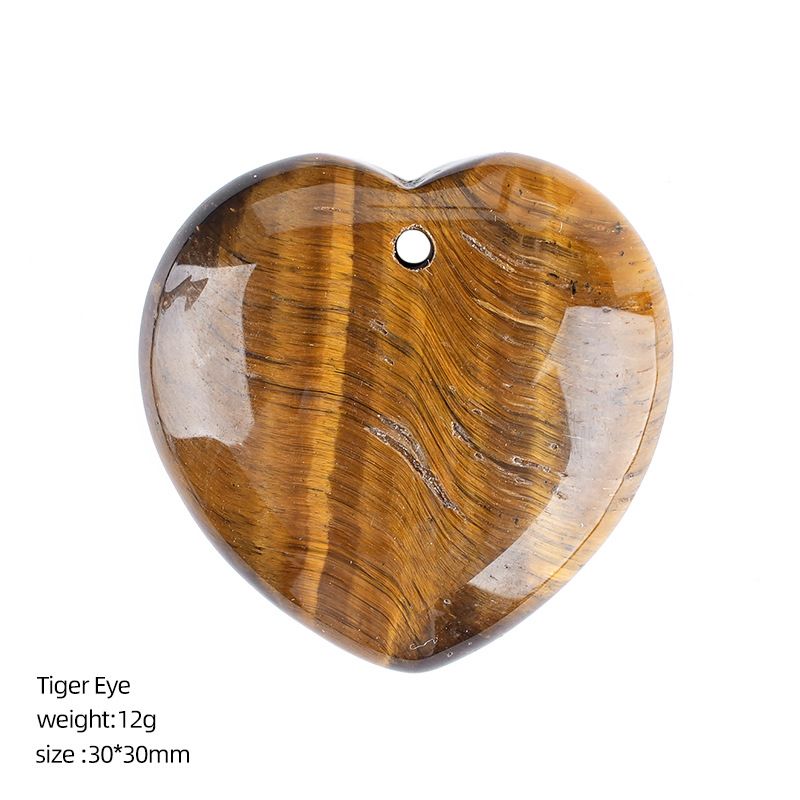 Pingente de amor de cristal natural perfurado de 30Mm, ágata gravada em forma de coração em pó de cristal de pêssego coração trançado colar acessórios