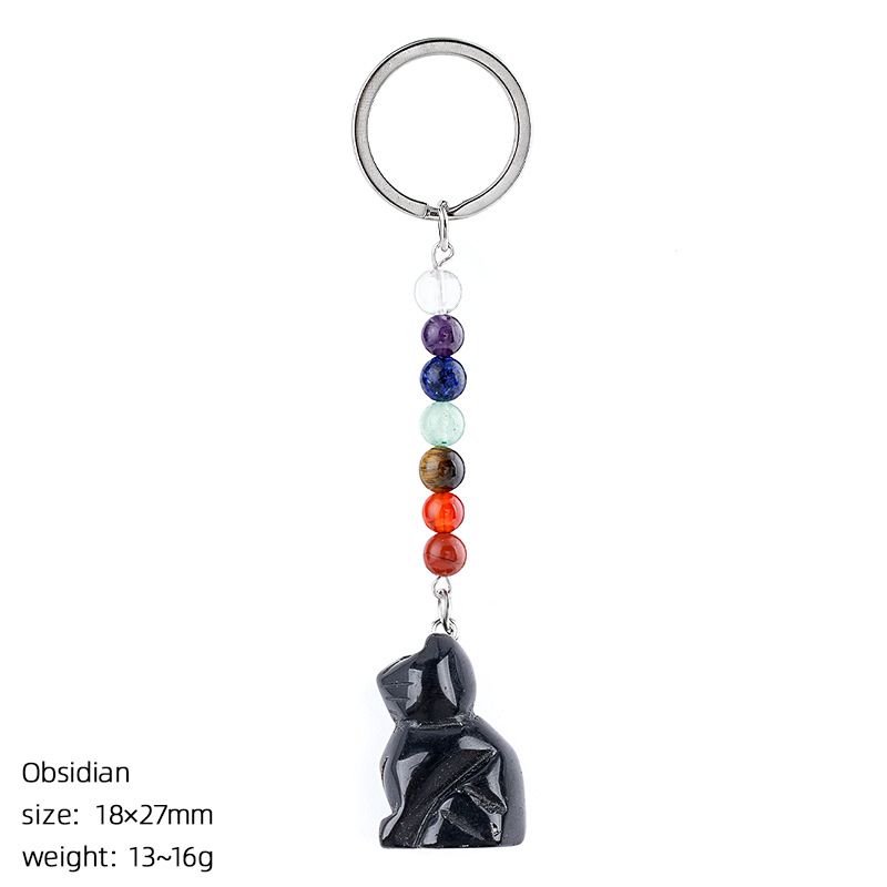 1956 Pingente de gatinho de pedra natural chakra colorido cordão de cristal ágata gravado pingente de gatinho