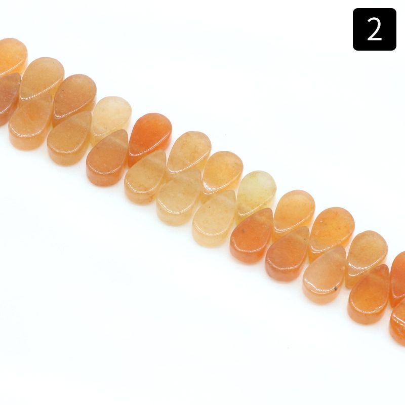 1114-Pedra de cristal natural 5X9mm gota de água plana 40 contas soltas DIY colar de contas brincos material de jóias