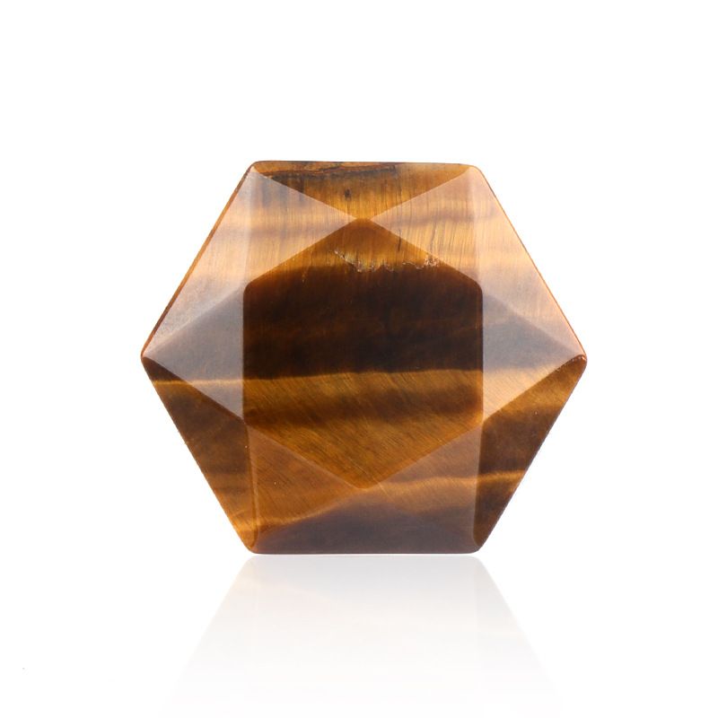 Vendas diretas de fábrica hexagrama de pedra de cristal natural acessórios de jóias ágata dupla face não porosa David estrela alça de pedra nua