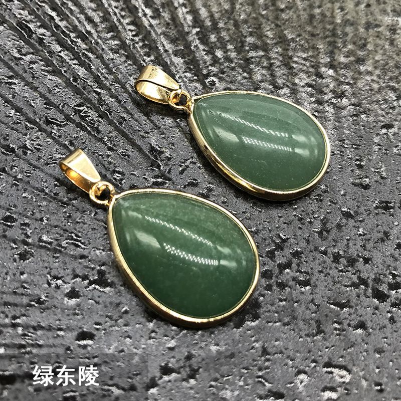 Nova venda quente, pingente de gota de água com bainha de ágata de cristal de ágata, colar de cobre turquesa.