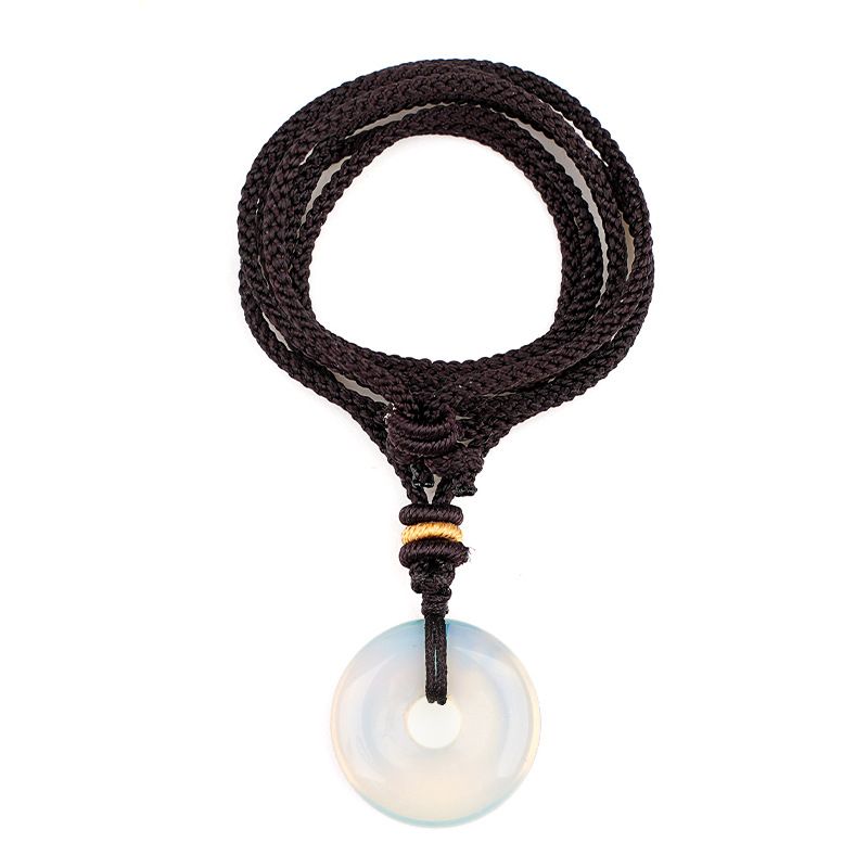 2332-20Mm fivela de segurança colar, cabeça de pedra de ágata de cristal pingente de grande abertura círculo pingente de tecido acessórios