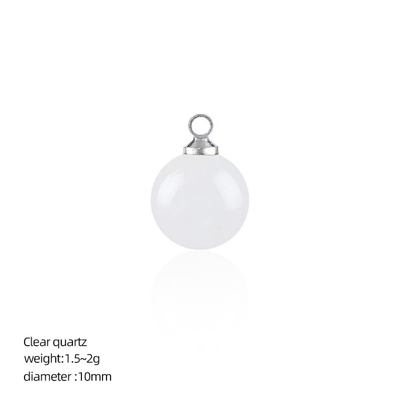 10Mm pingente de bola de pedra natural artesanal brincos pulseira colar de cristal contas soltas redondas acessórios de jóias