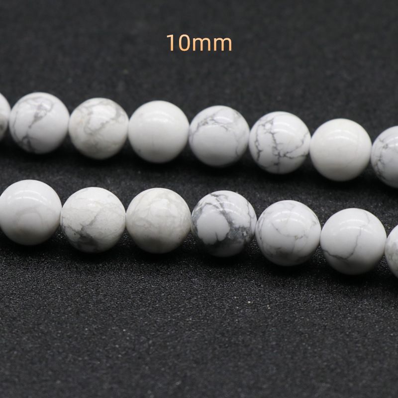 220-Howlite White Pine Miçangas Redondas Grânulos Soltos 4-12mmdiy Pedra Frisada Acessórios Jóias Atacado Pedra Natural