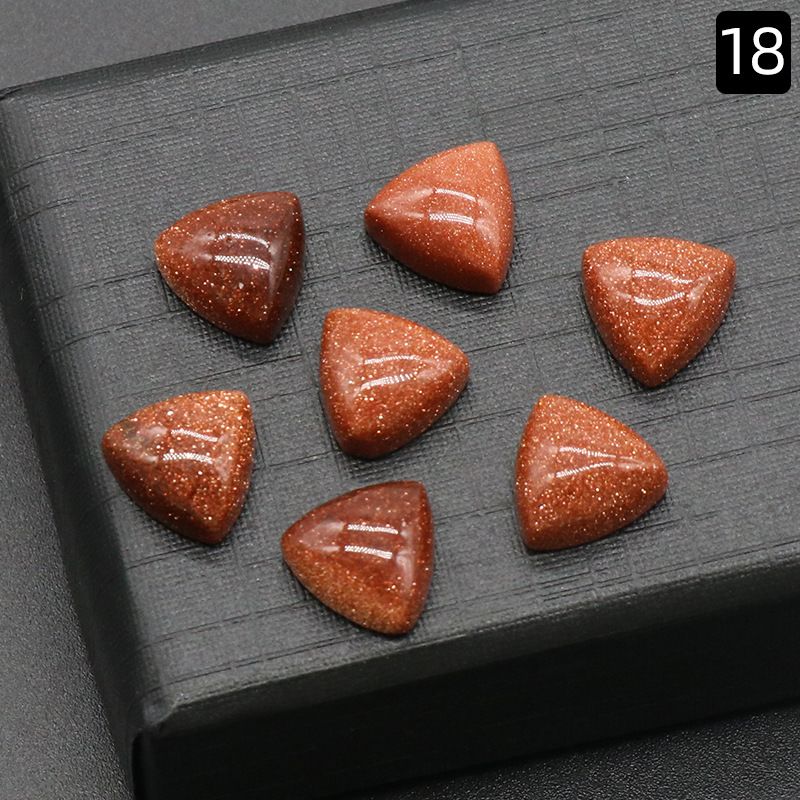 Superfície de anel triangular de 1226-10Mm, pedra de cristal natural única superfície curva triangular DIY jóias incrustadas com acessórios de pedra solta