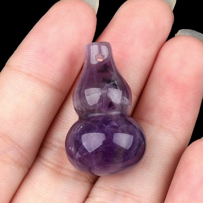 30Mm pingente de cabaça de cristal natural, tecido cultural e acessórios de jogo DIY jade ágata pequeno pingente de cabaça de jóias