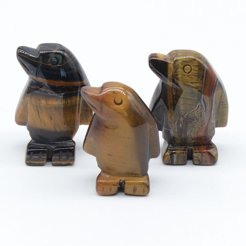 1607 a 1in de pedra de ágata de cristal de pinguim mini escultura animal pequeno pedra semi-preciosa artesanato ornamento de pinguim