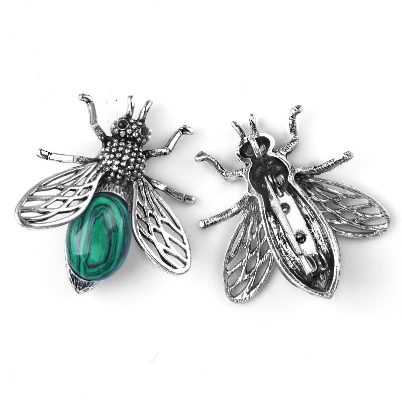 Pingente de broche de abelha 1650-48Mm de uso duplo, incrustado em liga de cristal ágata meio tesouro Pingente de broche de joias