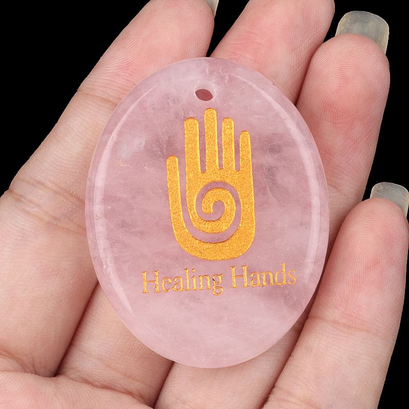 Pingente de letras de pedra de cristal de ornamento de pedra natural Mãos de cura