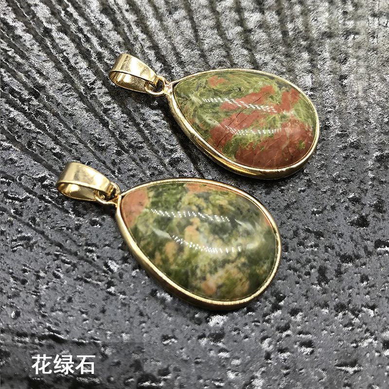 Nova venda quente, pingente de gota de água com bainha de ágata de cristal de ágata, colar de cobre turquesa.