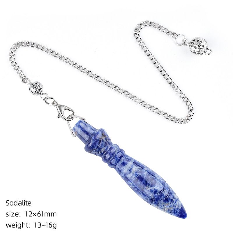 Pingente de pêndulo de cristal natural transfronteiriço Cetro vintage Meditação de ioga Frequência ajustável Thoth Thoth Pêndulo de jade