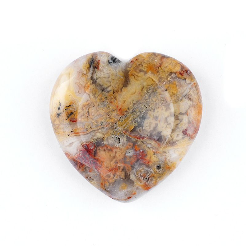 40Mm de cristal natural polegar de pedra de palma Ágata de jade transfronteiriça europeia e americana escultura sulco em forma de coração amor polegar de pedra