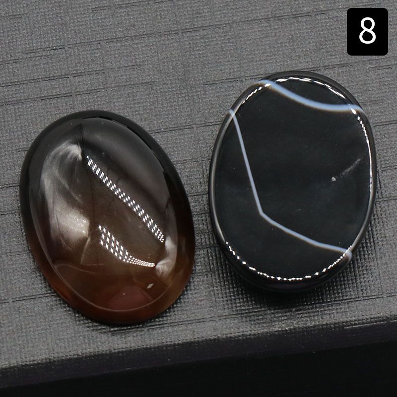 1229-18 × 25 Superfície do anel em forma de ovo Cristal natural único arco geométrico DIY jóias incrustadas com acessórios de pedra solta