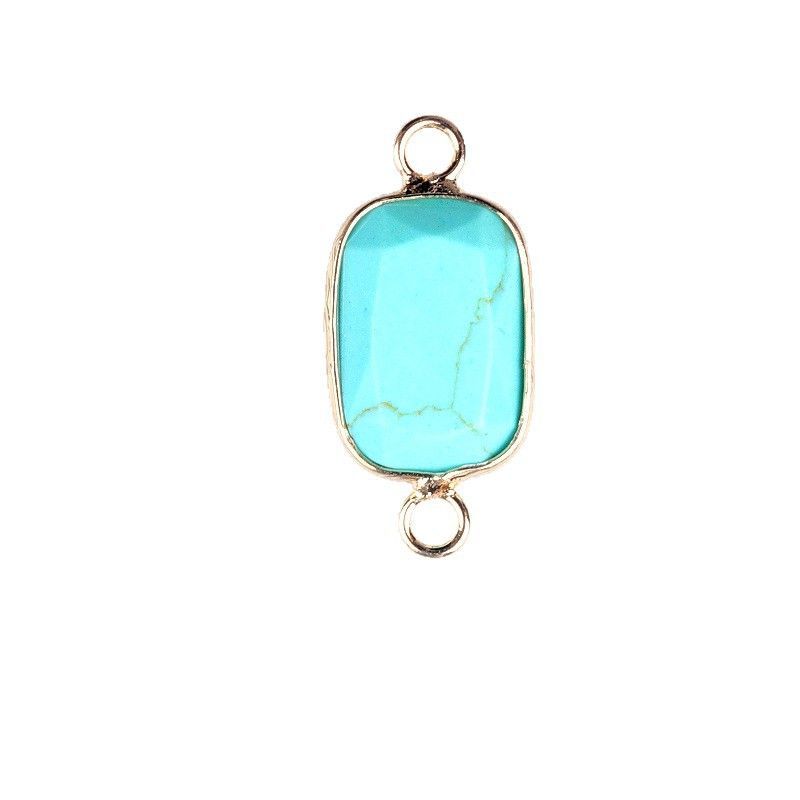 1637-Pingente de retângulo de furo duplo de cristal natural Acessórios de joias DIY Pulseira de colar Acessórios Conector