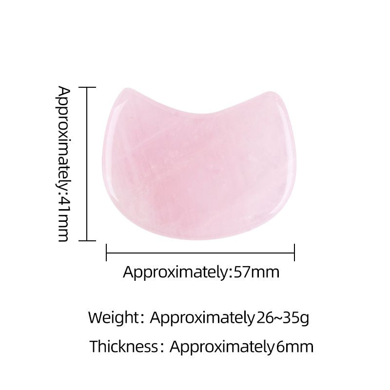 60Mm cabeça de gato pó natural ornamento de cristal facial elevador massageador crescente gatinho cristal rosa produtos de beleza