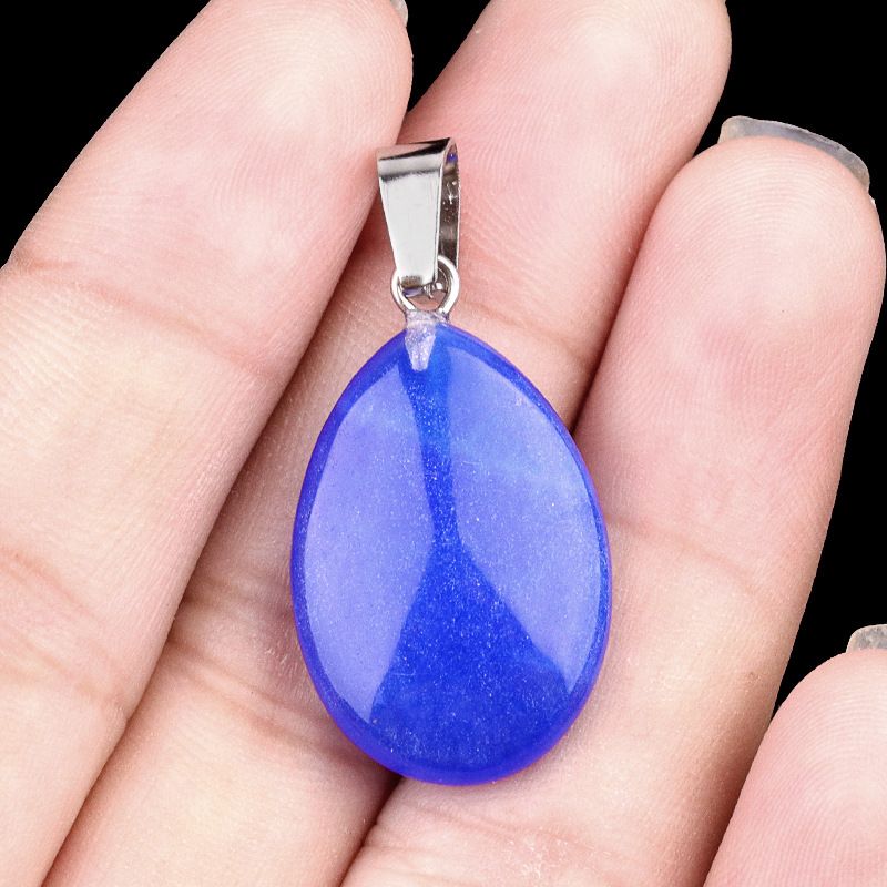 1743-16X24mm pedra de cristal natural ágata pingente de gota de água plana, pingente de pedra DIY acessórios de jóias