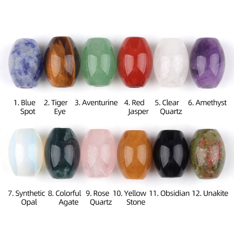 2323-Grânulos de Buraco Grande Grânulos Soltos de Cristal 13x18 Buraco 4mm Grânulos de Arroz Pedra de Ágata Grânulos Soltos DIY Acessórios de Jóias
