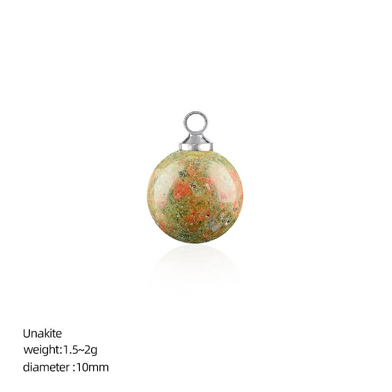 10Mm pingente de bola de pedra natural artesanal brincos pulseira colar de cristal contas soltas redondas acessórios de jóias