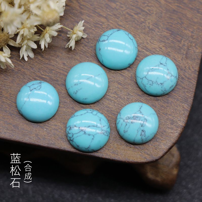 12Mm jade cristal ágata pedra cor tesouro semi-redondo cordão anel rosto tempo gema DIY Japonês Nail Art Acessórios de jóias