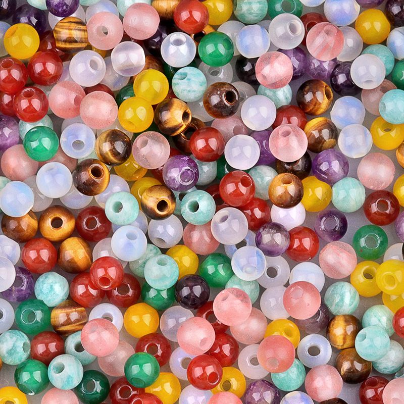 320-6Mm2mm Tianhe pedra alongada ametista preta e branca ágata amarela contas soltas acessórios DIY pulseira contas soltas
