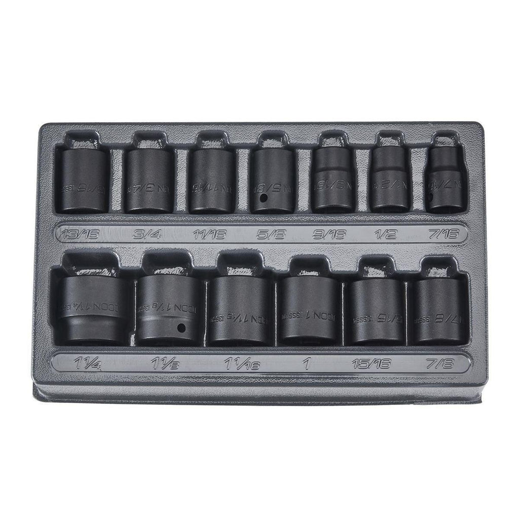 1/2 in. Drive SAE Professional Impact Socket Set, 13 Pc.