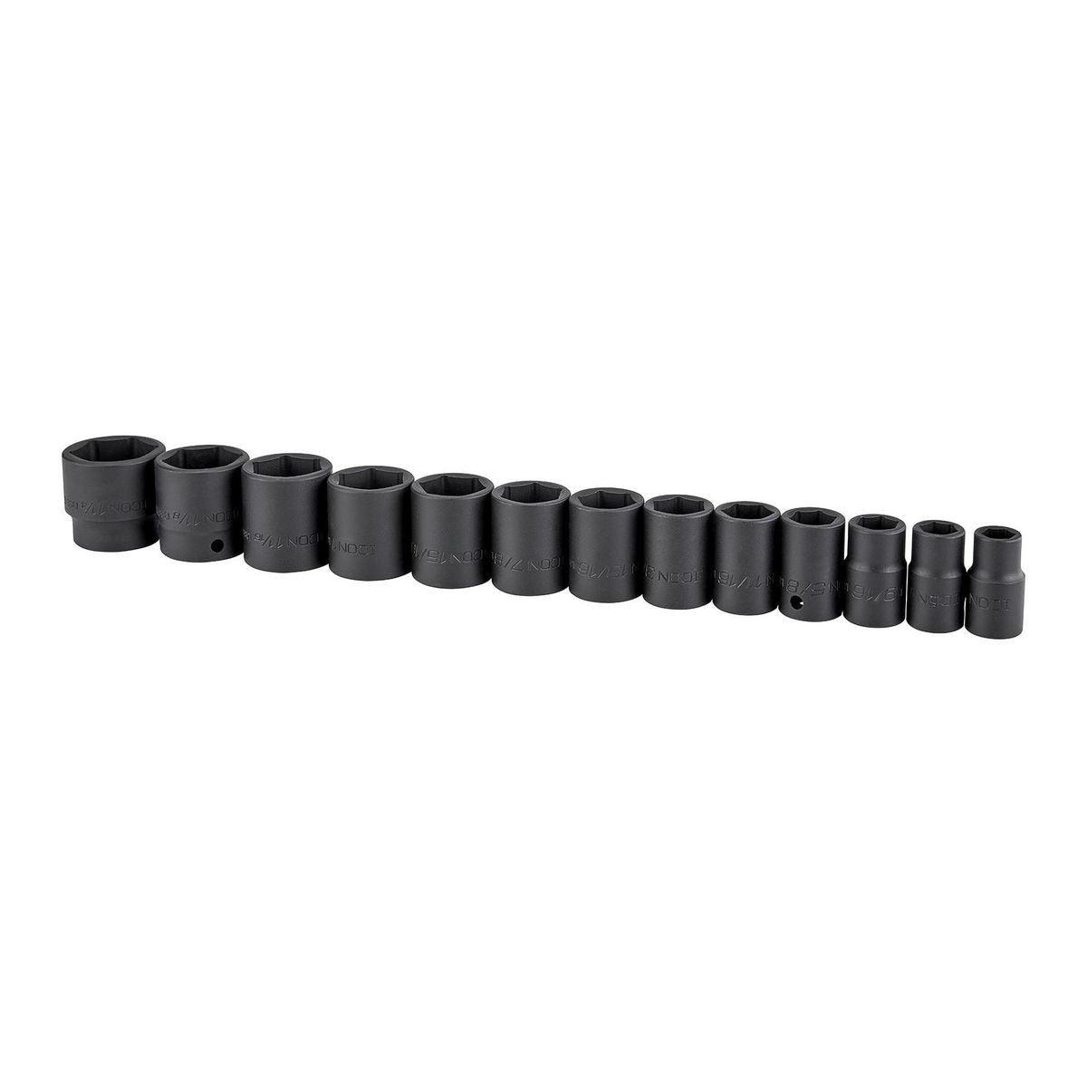 1/2 in. Drive SAE Professional Impact Socket Set, 13 Pc.
