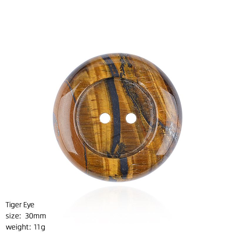Botões de pedra natural de 30Mm simples versátil DIY suéter bolsas acessórios de roupas botões redondos de cristal natural