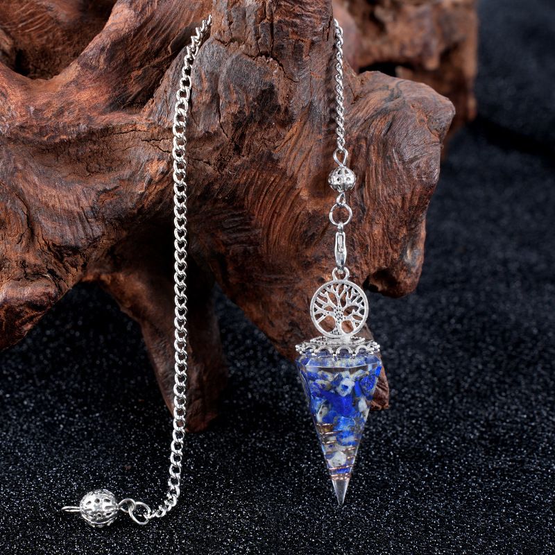 Nova Liga Árvore da Vida Pingente De Resina Pingente De Cristal Meditação Pêndulo De Corrente De Cinto Epóxi Vintage