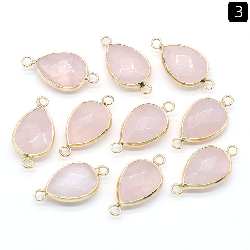 1376-Pingente de gota de água com bainha de cristal natural pendurado duplo com bainha de gota de água pingente de pulseira DIY colar material de jóias