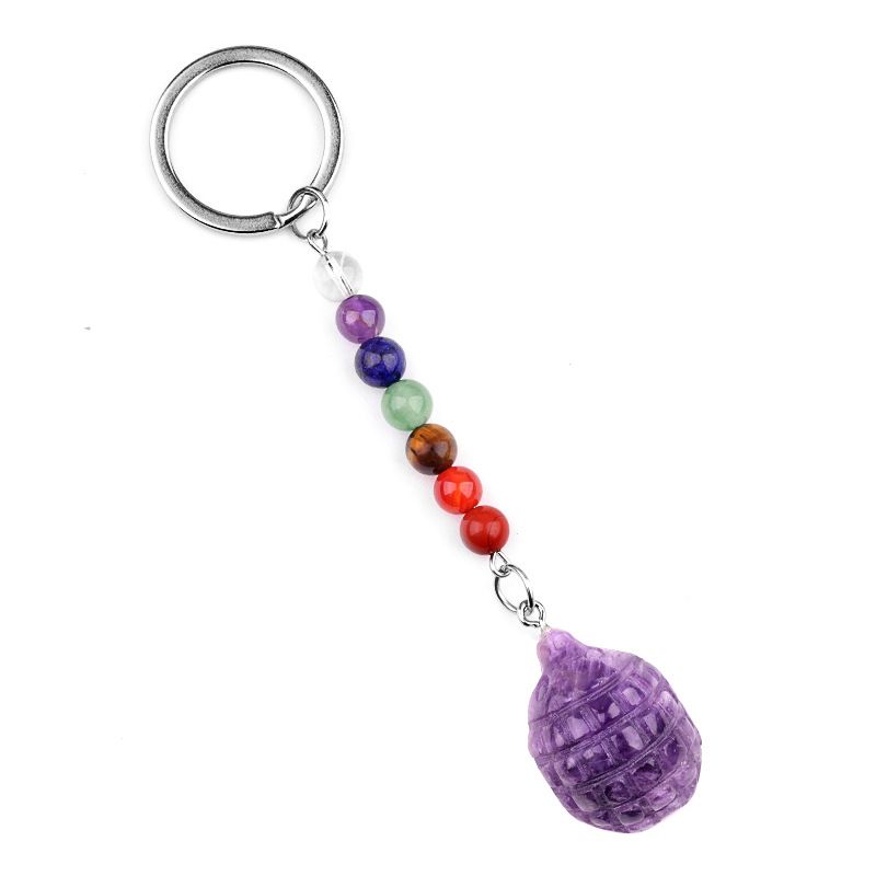 2018--1Em Mini Pequeno Hedgehog Chakra Chaveiro, Pingente De Pequeno Animal De Pedra De Ágata De Cristal Natural