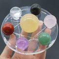 1354-Pedra bruta natural polida colorida roxa e branca rosa amarela preta verde bola de cristal vermelho bola de sete estrelas sala de estar enfeite para casa