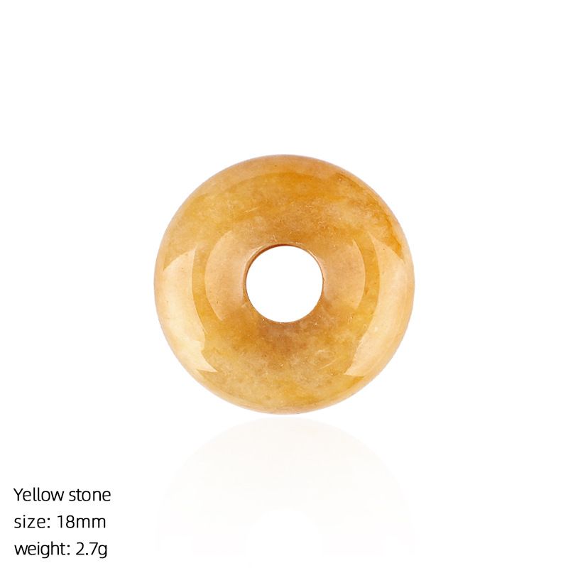 18Mm fivela de segurança de pedra natural pingente grande buraco redondo ágata nostálgico acessórios de jóias de cristal ametista fivela de segurança