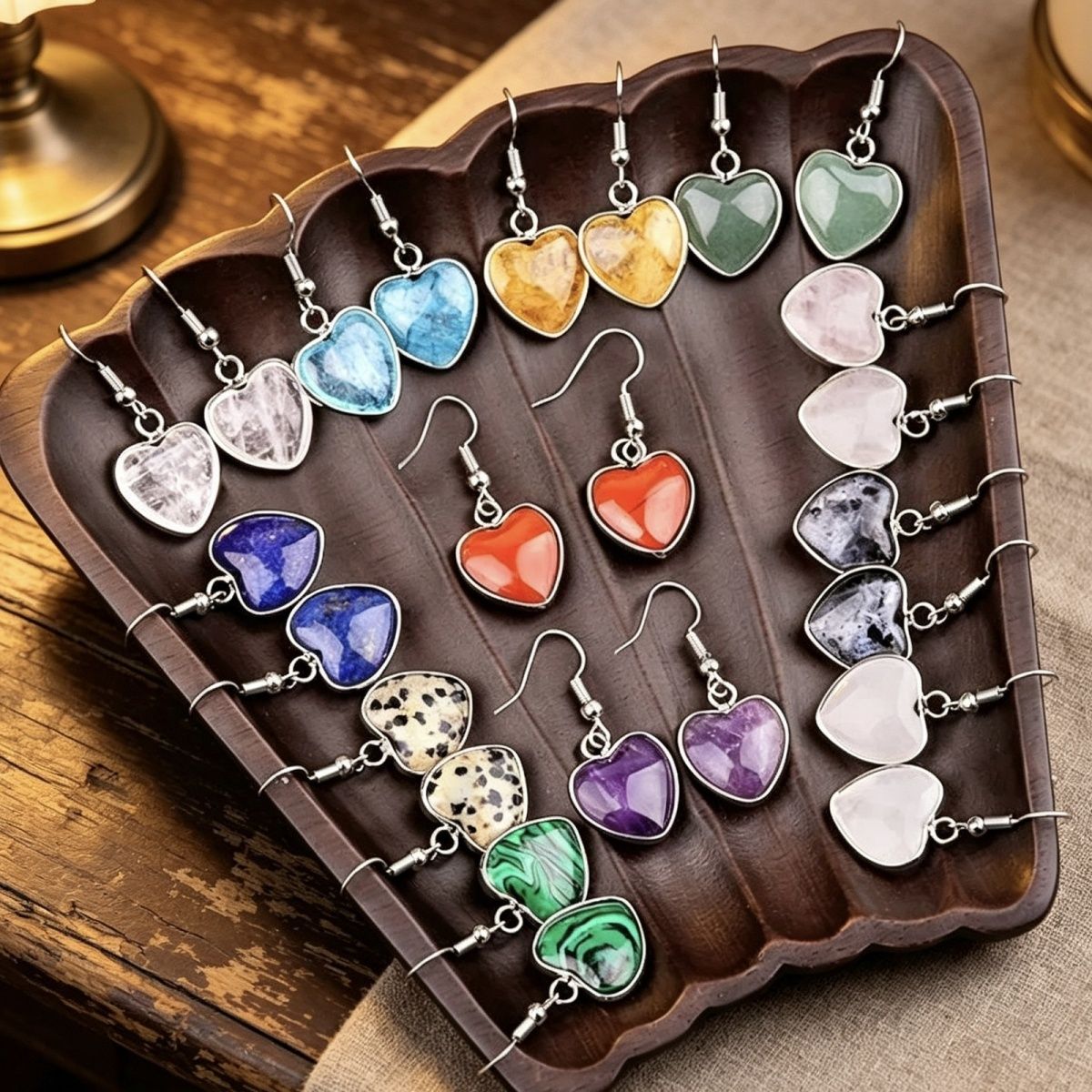 2091-Amethyst agate stone love brincos brincos de pedra preciosa luz luxo