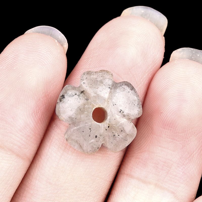 2057-Ágata de ametista natural 14mm flor de ameixa contas soltas DIY pulseira de flor frisada colar acessórios