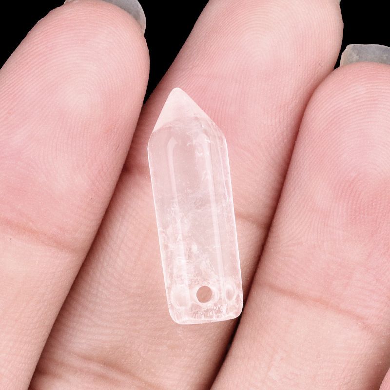 Bala de pedra de ágata de cristal natural 6 × 21mm orifício horizontal mini coluna hexagonal DIY jóias artesanais
