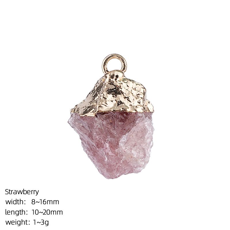 Pingente de pedra bruta de cristal natural transfronteiriço DIY colar brincos pulseira de prata dourada pedra áspera acessórios de ágata irregular