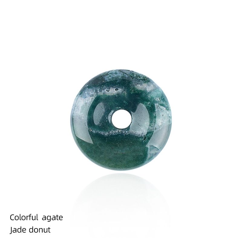 Pingente de fivela de segurança de cristal natural, uma variedade de novos chineses Huaigu ágata jade esculpindo fivela de segurança de cristal em pó redondo