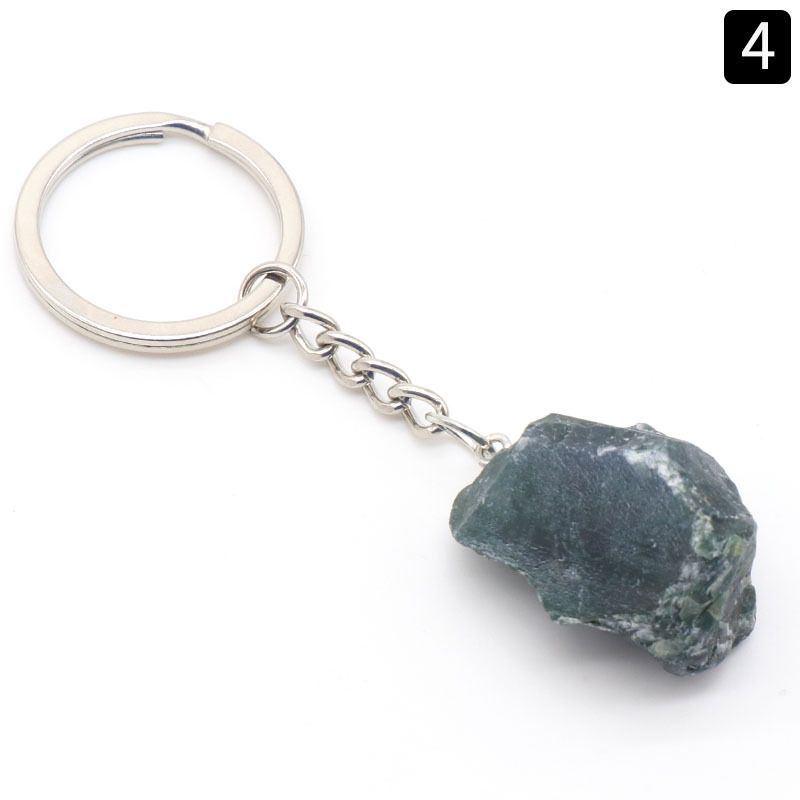 1157-Chaveiro de pedra natural Pingente de jóias de pedras preciosas de cristal natural
