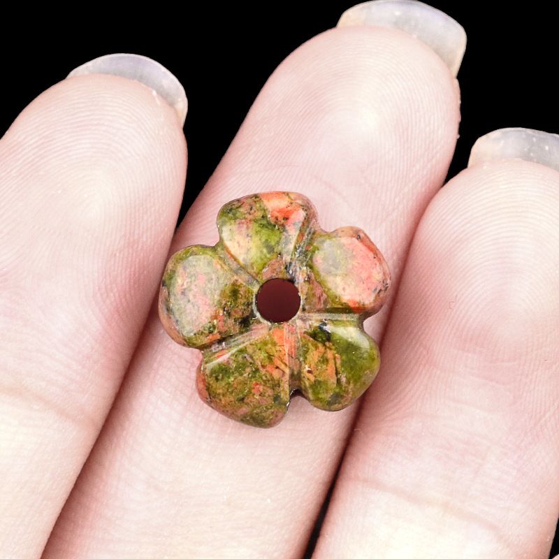 2057-Ágata de ametista natural 14mm flor de ameixa contas soltas DIY pulseira de flor frisada colar acessórios