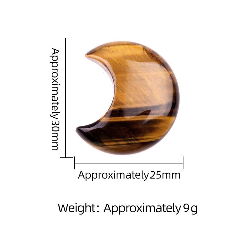 1602-30Mm lua, forma crescente de pedra de ágata de cristal natural DIY lua não porosa acessórios material