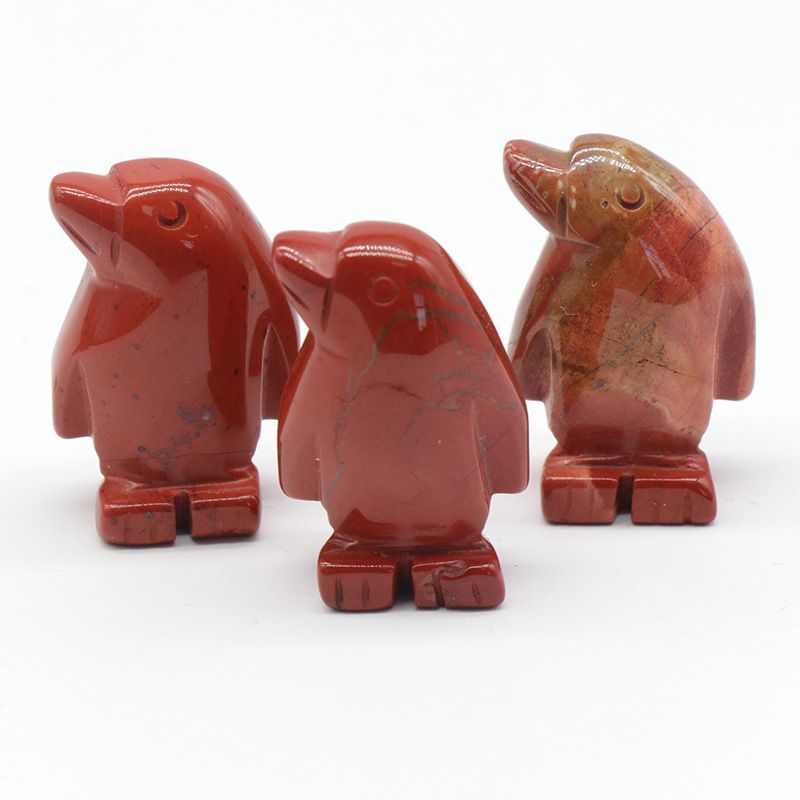 1607 a 1in de pedra de ágata de cristal de pinguim mini escultura animal pequeno pedra semi-preciosa artesanato ornamento de pinguim