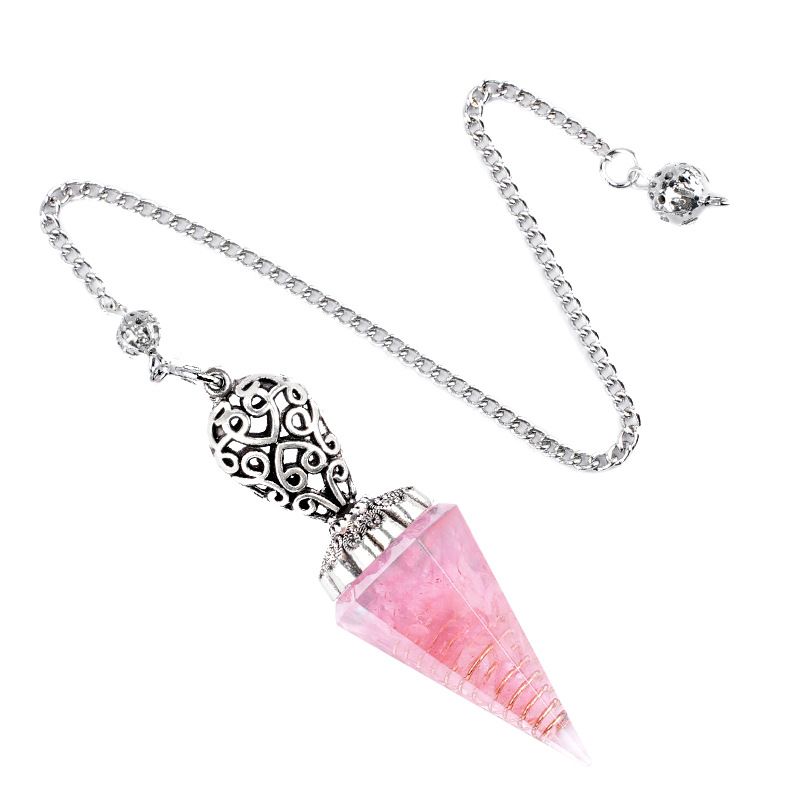 Pêndulo de cristal pingente fonte fabricante retro esculpido cone natural pedra semi-preciosa yoga frequência ajustável pêndulo