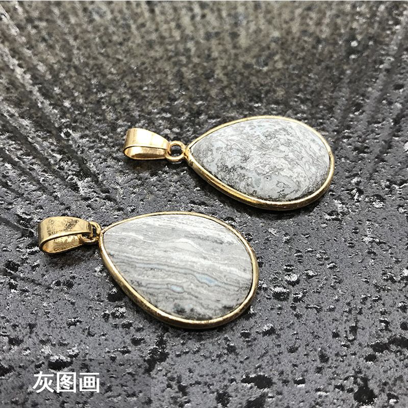 Nova venda quente, pingente de gota de água com bainha de ágata de cristal de ágata, colar de cobre turquesa.