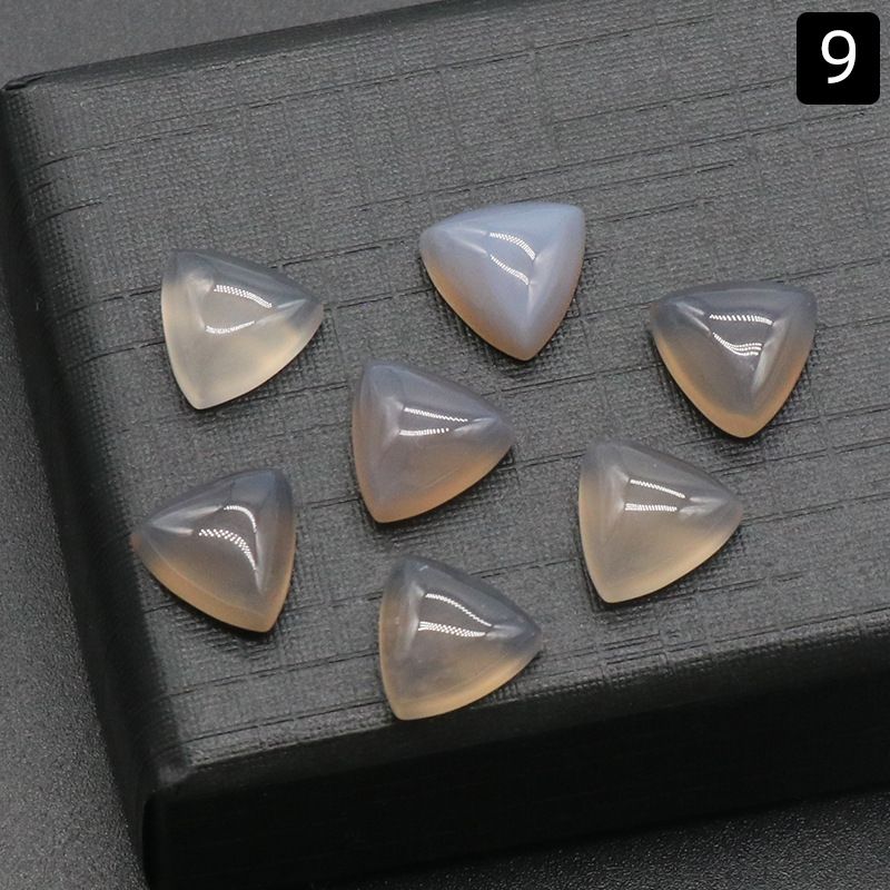 Superfície de anel triangular de 1226-10Mm, pedra de cristal natural única superfície curva triangular DIY jóias incrustadas com acessórios de pedra solta