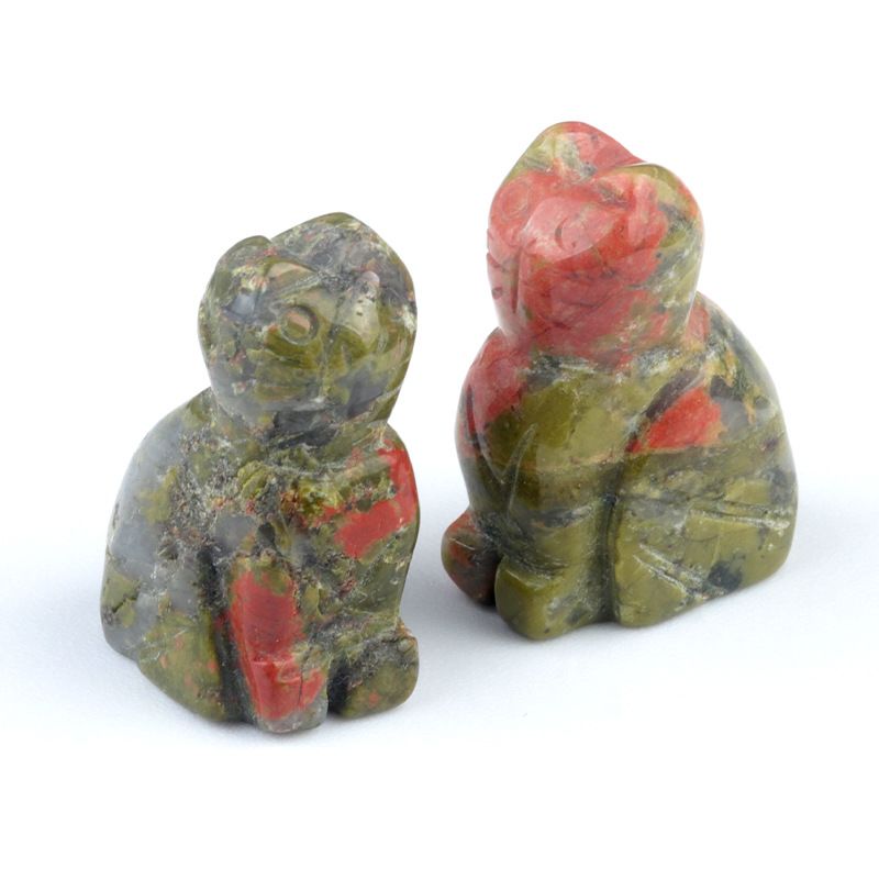 1659-1 polegada de gatinho esculpido em cristal natural de ágata semipreciosa escultura de animais em pé com mini decoração