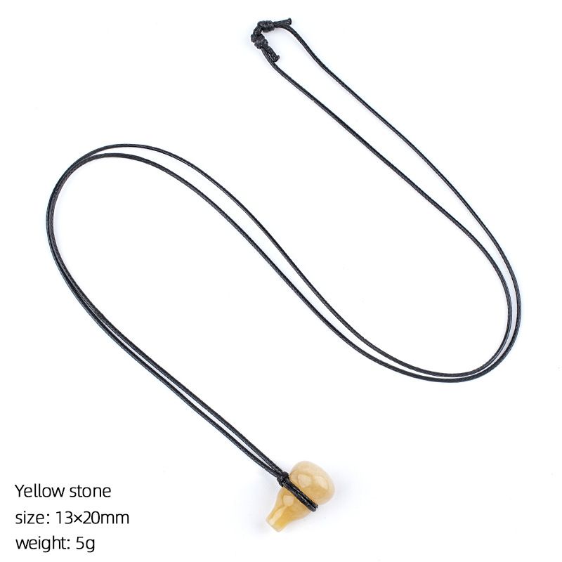 Colar de cabaça de cristal natural estilo chinês corrente de suéter trançado à mão ajustável pedra semipreciosa pingente de cabaça gravada