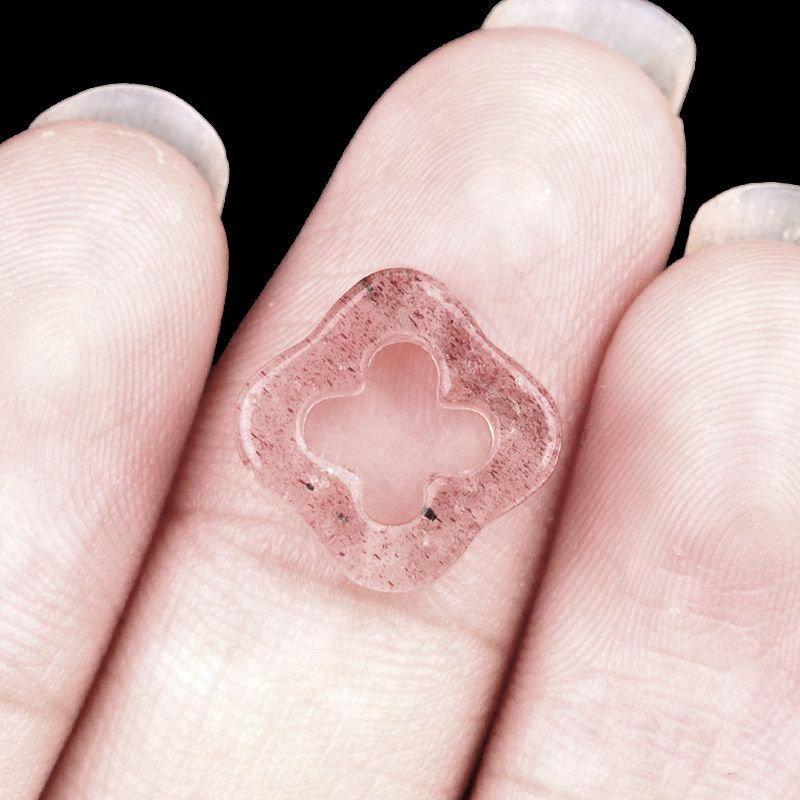 2054 - Contas de trevo de quatro folhas de cristal natural com ódio de quatro folhas, pingente, colar, pulseira e contas acessórias DIY