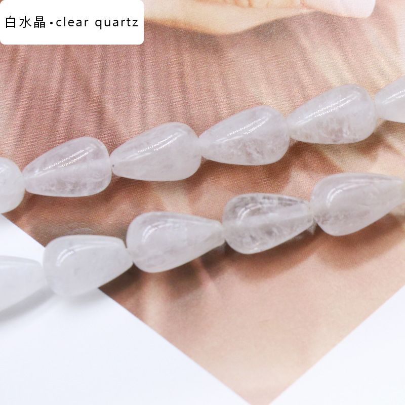 861-Pedra semipreciosa de ágata de cristal natural 8X12mm gota de água frisada DIY pulseira colar brincos material de jóias