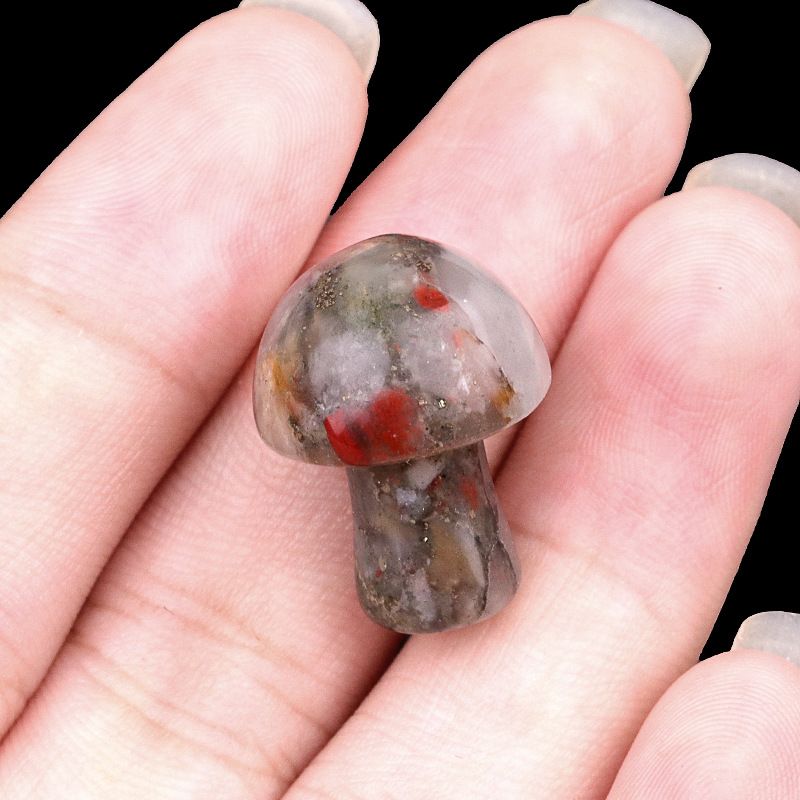 883-Amethyst agate stone mini 2cm pequeno cogumelo DIY micro paisagem Mori paisagismo jardim flor vaso decoração