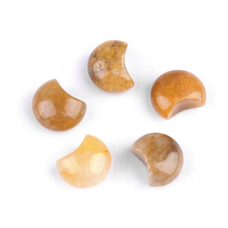 1748-15Mm mini lua pequena não porosa, pedra de ágata de cristal natural pequeno crescente DIY jóias material decorativo